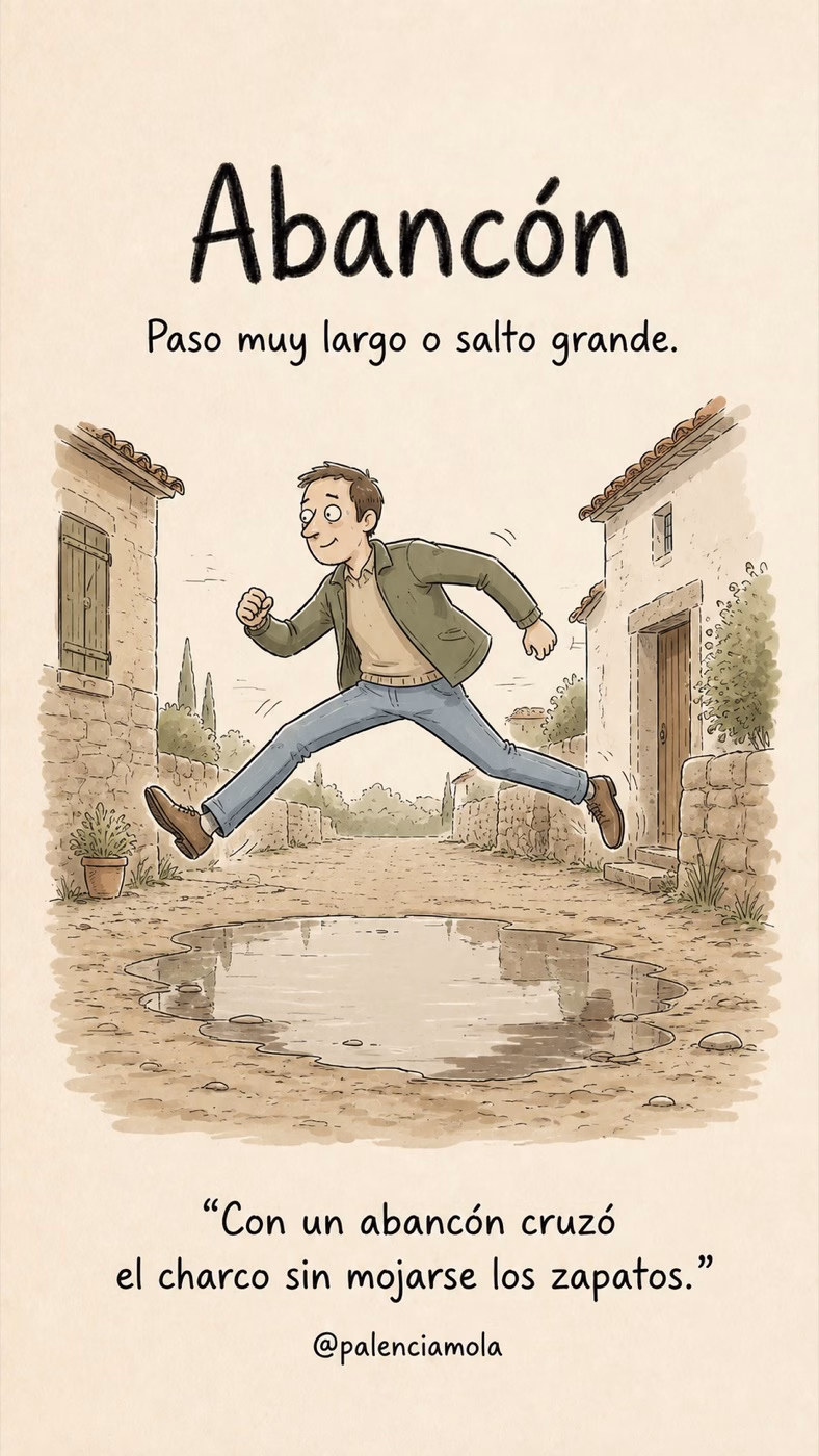Ilustración de Abancón: Paso muy largo o salto grande.