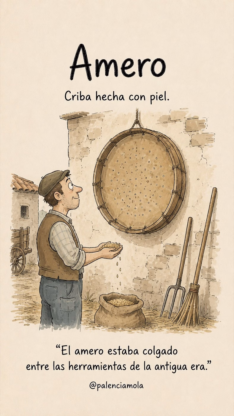 Ilustración de Amero: Criba hecha con piel.