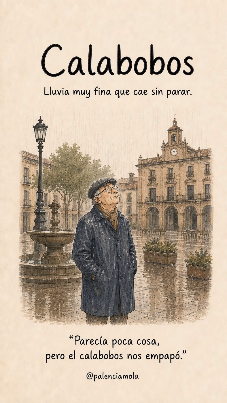 Ilustración de Calabobos: Lluvia muy fina que cae sin parar.