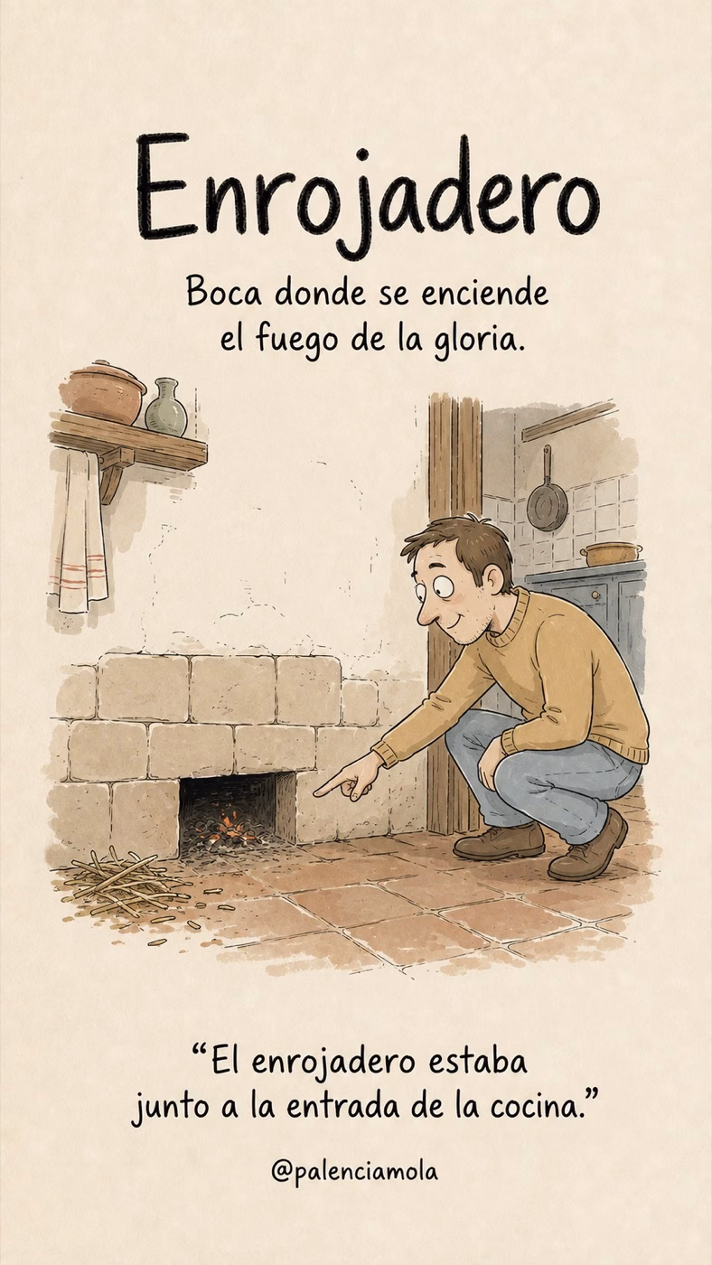 Ilustración de Enrojadero: Boca donde se enciende el fuego de la gloria.