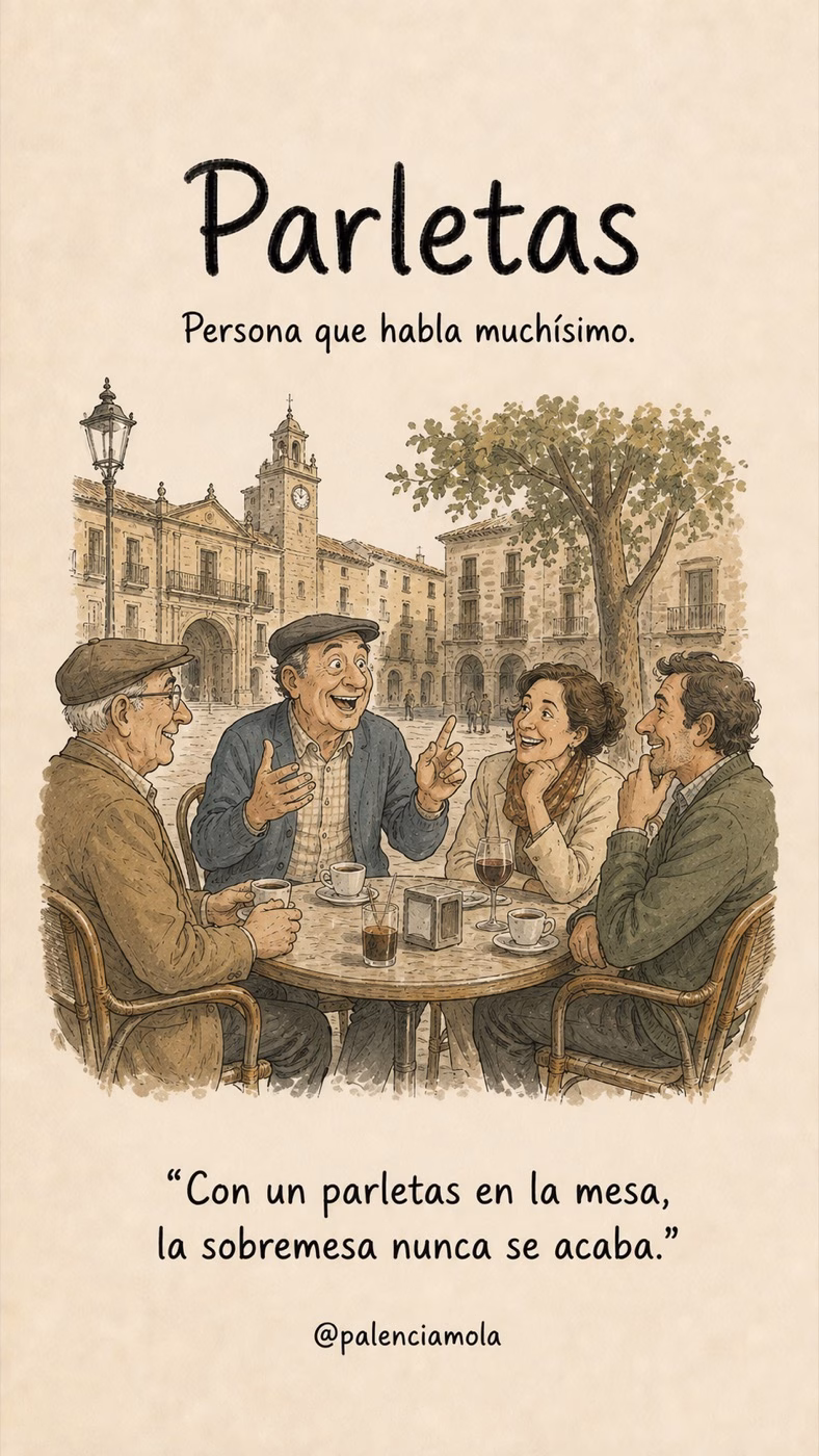 Ilustración de Parletas: Persona que habla muchísimo.