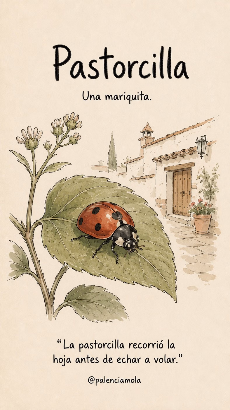 Ilustración de Pastorcilla: Una mariquita.