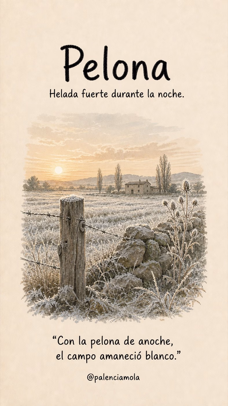 Ilustración de Pelona: Helada fuerte durante la noche.