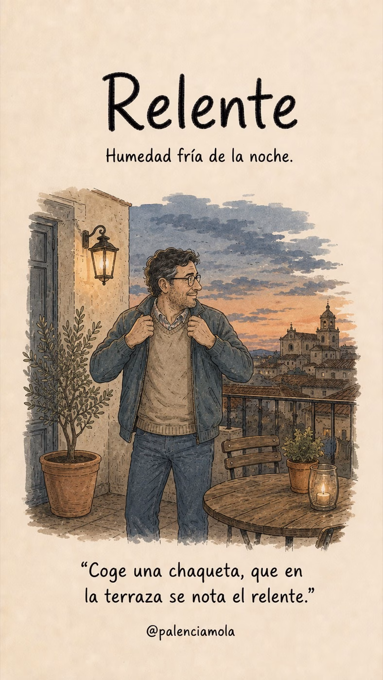 Ilustración de Relente: Humedad fría de la noche.