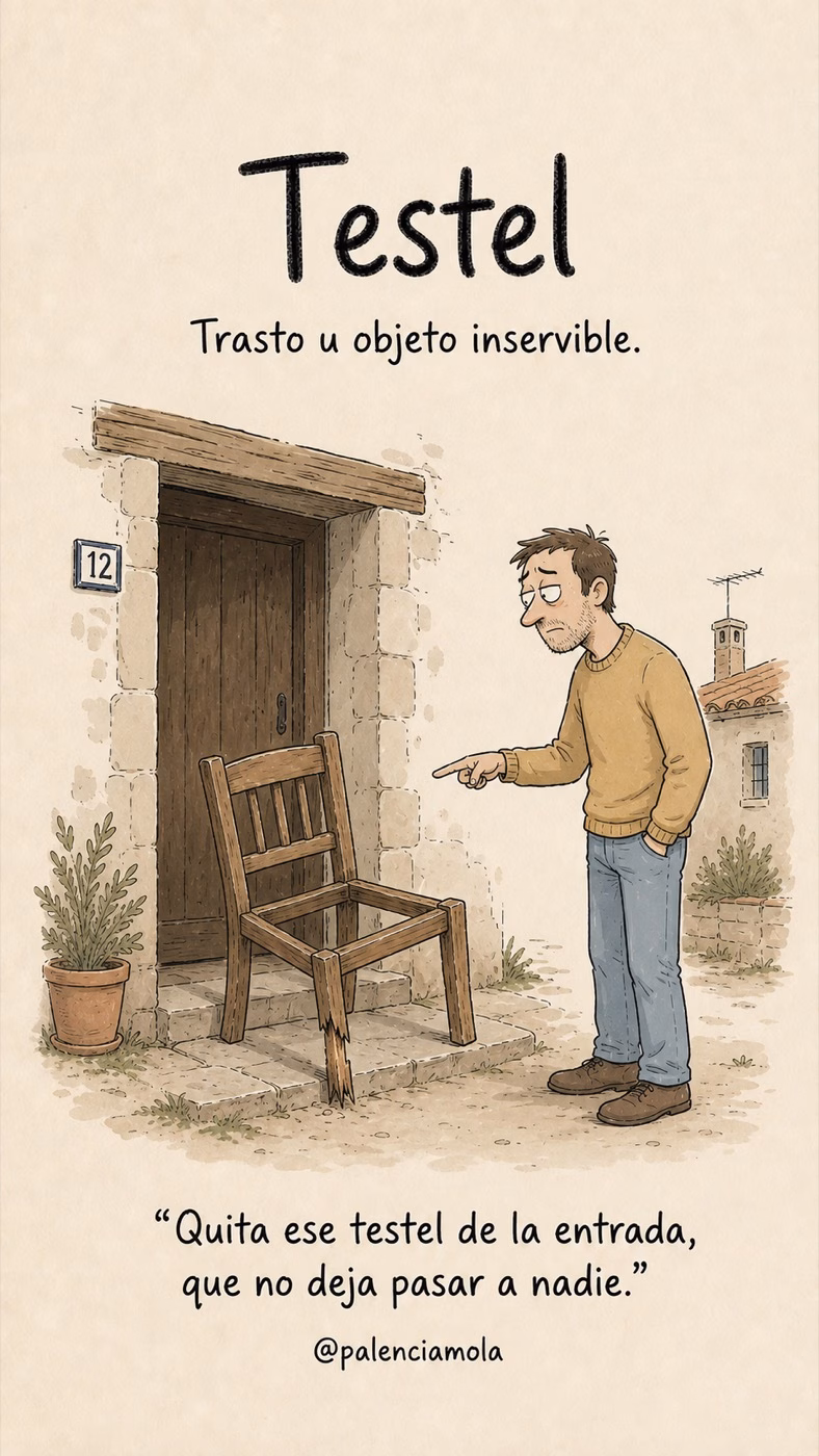 Ilustración de Testel: Trasto u objeto inservible.