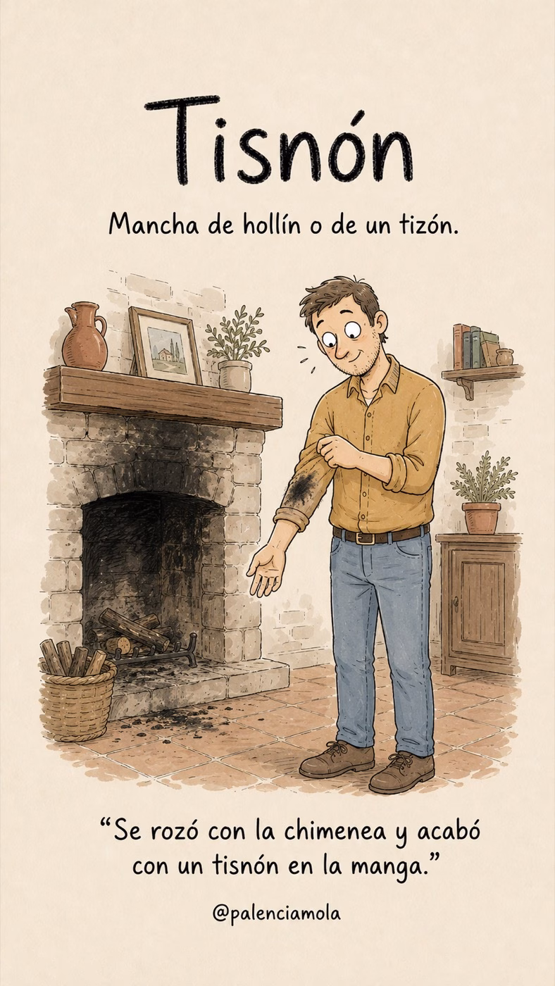 Ilustración de Tisnón: Mancha de hollín o de un tizón.